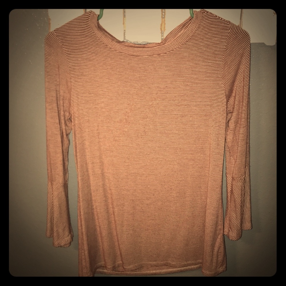 A maroon and white shirt